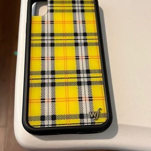 iPhone XR wildflower yellow plaid case